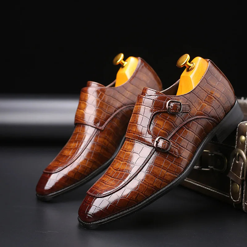 Crocodile Grain Leather Shoes