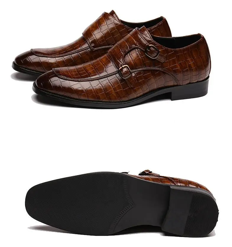 Crocodile Grain Leather Shoes