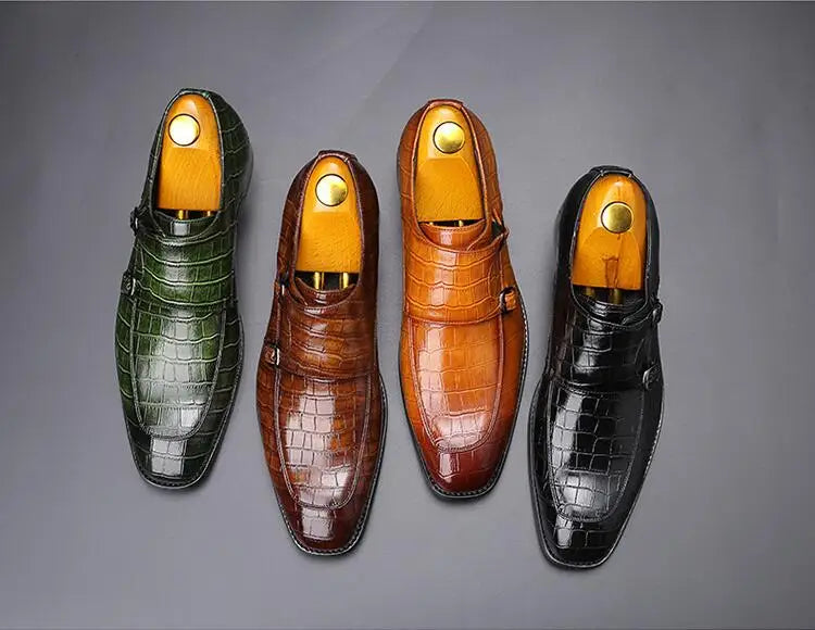 Crocodile Grain Leather Shoes