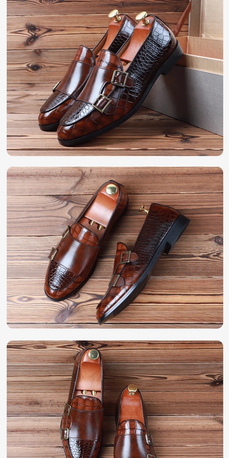 Men Crocodile Pattern Leather Shoes