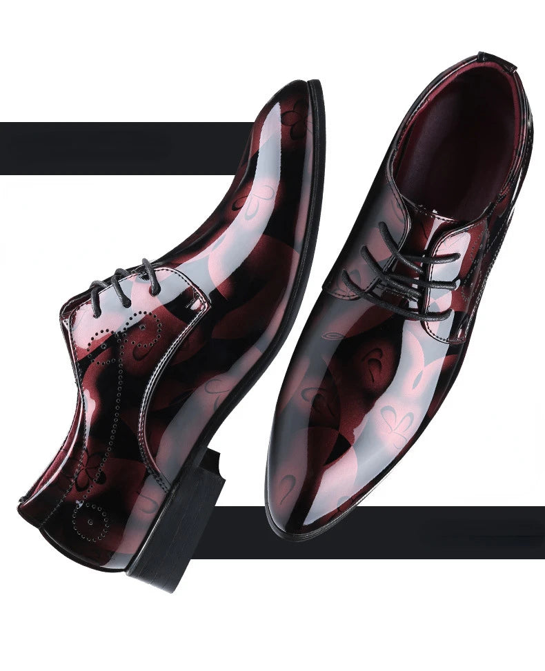 Men Oxford Retro Floral Pattern Shoe