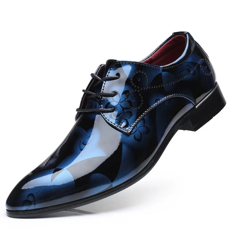 Men Oxford Retro Floral Pattern Shoe