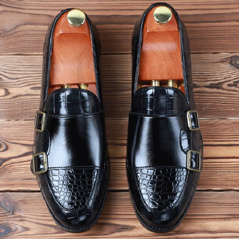 Men Crocodile Pattern Leather Shoes