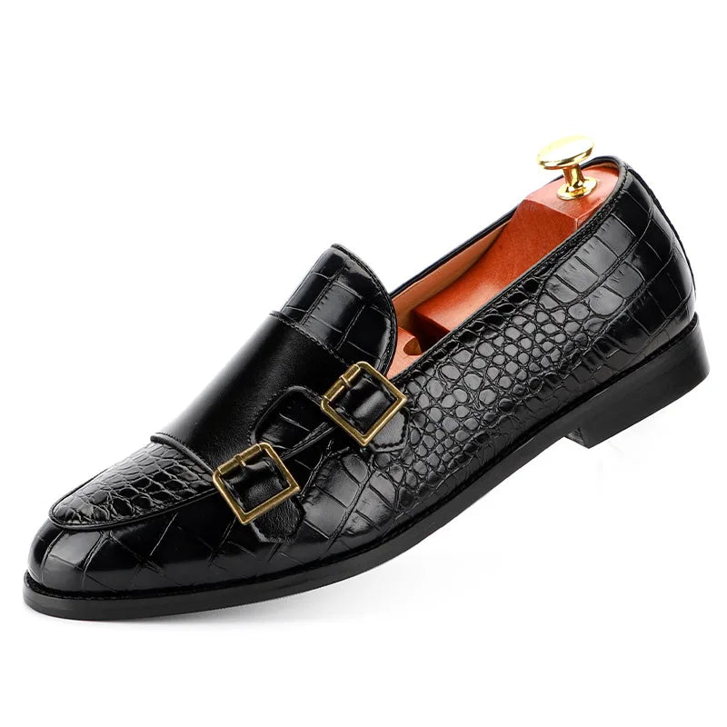 Men Crocodile Pattern Leather Shoes