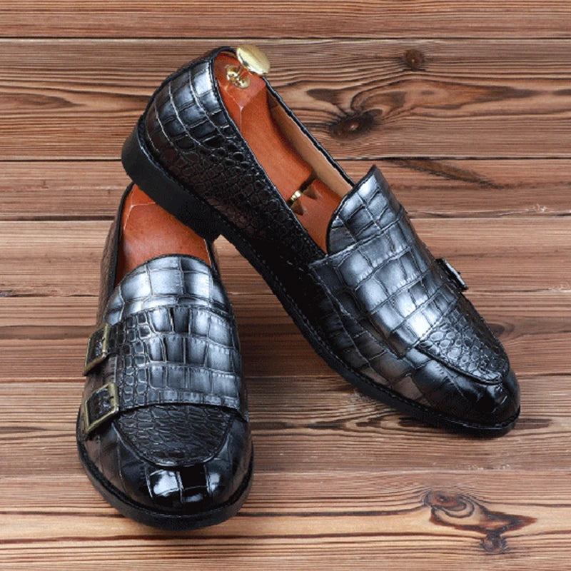 Men Crocodile Pattern Leather Shoes