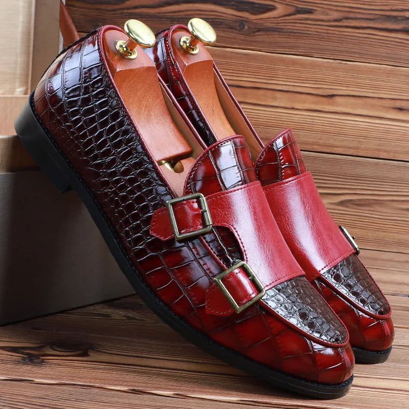 Men Crocodile Pattern Leather Shoes