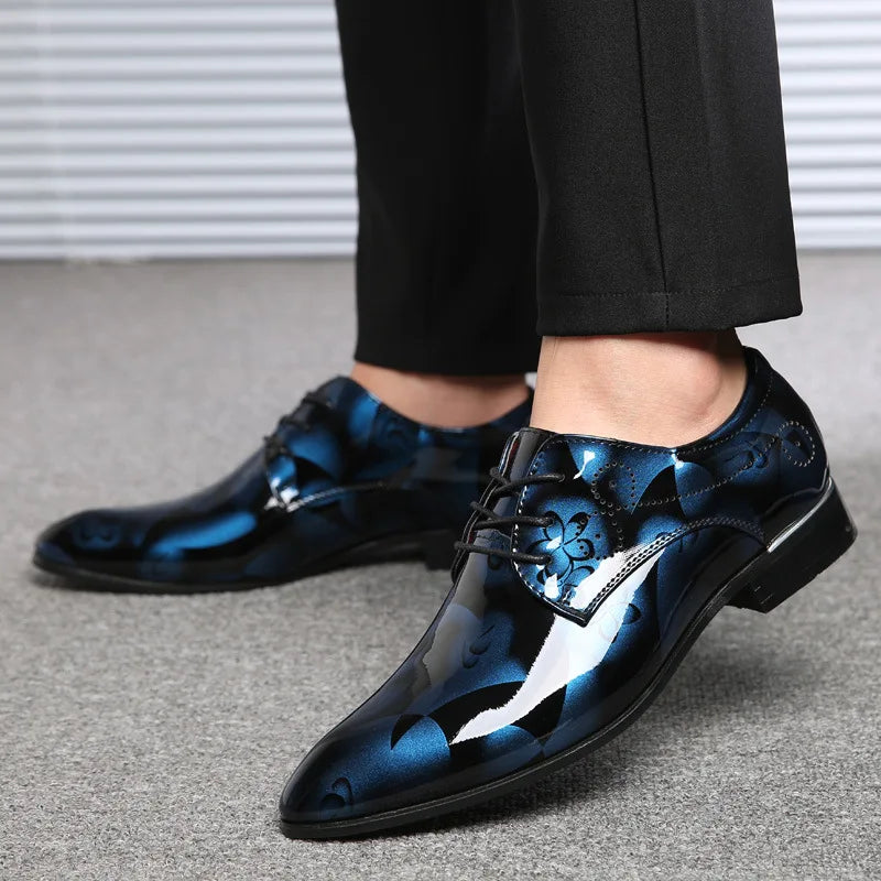 Men Oxford Retro Floral Pattern Shoe