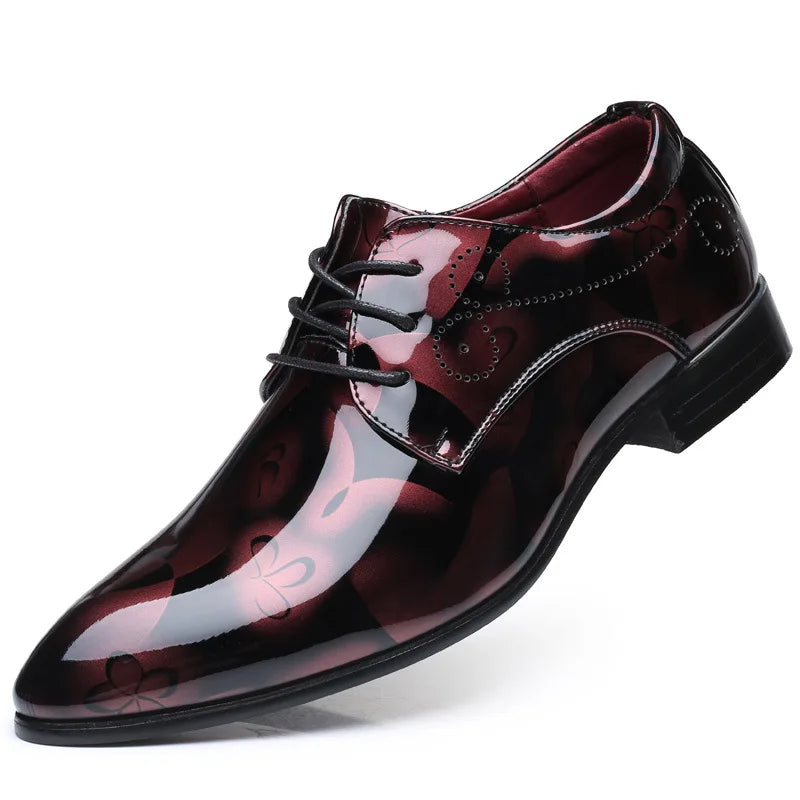 Men Oxford Retro Floral Pattern Shoe